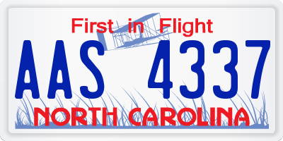 NC license plate AAS4337