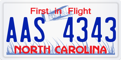 NC license plate AAS4343