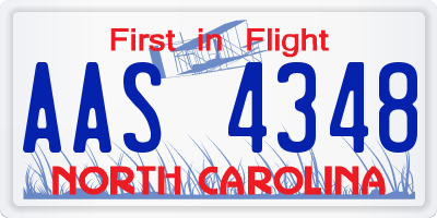 NC license plate AAS4348