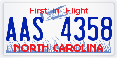 NC license plate AAS4358
