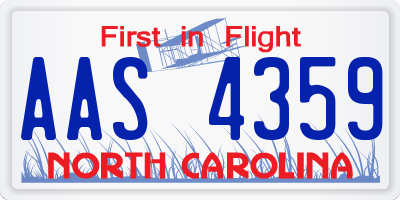 NC license plate AAS4359