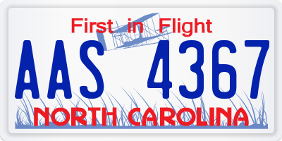 NC license plate AAS4367