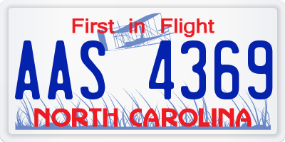NC license plate AAS4369