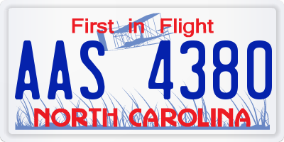 NC license plate AAS4380