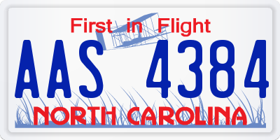 NC license plate AAS4384