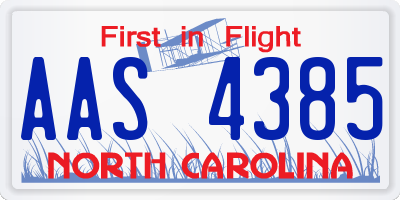 NC license plate AAS4385