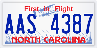 NC license plate AAS4387