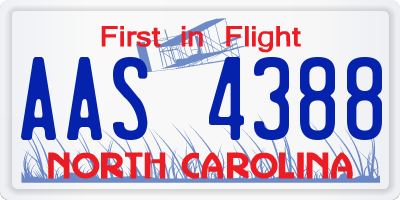 NC license plate AAS4388