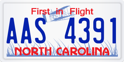 NC license plate AAS4391