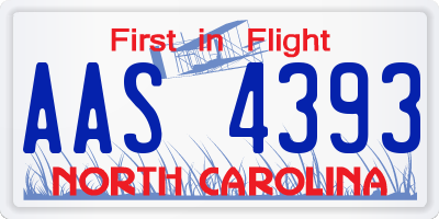 NC license plate AAS4393