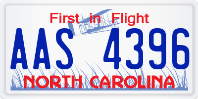 NC license plate AAS4396