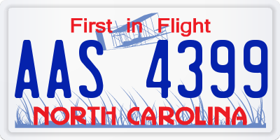 NC license plate AAS4399