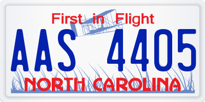 NC license plate AAS4405