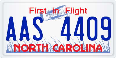 NC license plate AAS4409