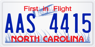 NC license plate AAS4415