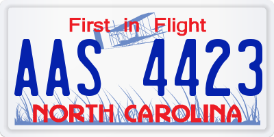 NC license plate AAS4423