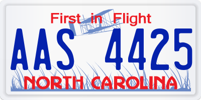 NC license plate AAS4425