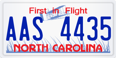 NC license plate AAS4435