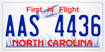 NC license plate AAS4436