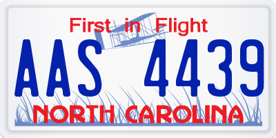 NC license plate AAS4439