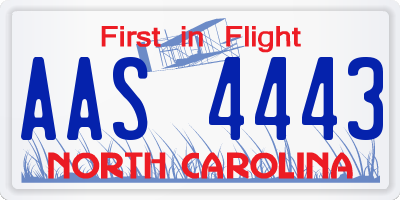 NC license plate AAS4443
