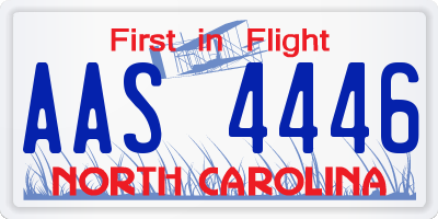 NC license plate AAS4446