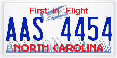 NC license plate AAS4454