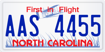 NC license plate AAS4455