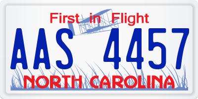 NC license plate AAS4457