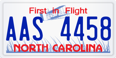 NC license plate AAS4458