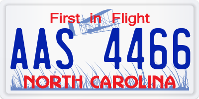 NC license plate AAS4466