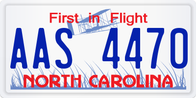 NC license plate AAS4470