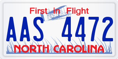 NC license plate AAS4472