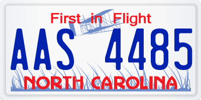 NC license plate AAS4485