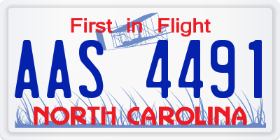 NC license plate AAS4491