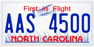 NC license plate AAS4500