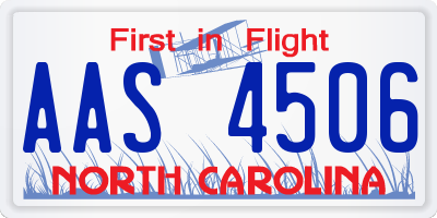 NC license plate AAS4506