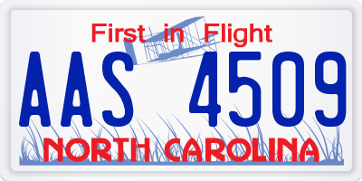 NC license plate AAS4509