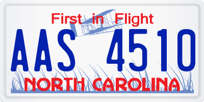 NC license plate AAS4510