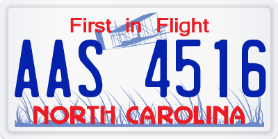 NC license plate AAS4516