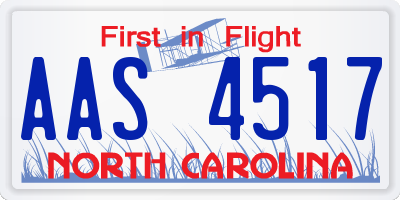 NC license plate AAS4517