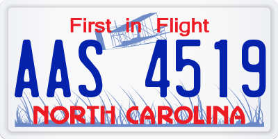 NC license plate AAS4519
