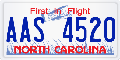 NC license plate AAS4520