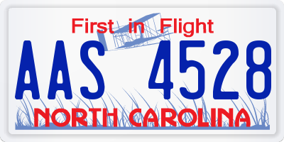 NC license plate AAS4528