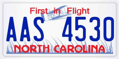 NC license plate AAS4530