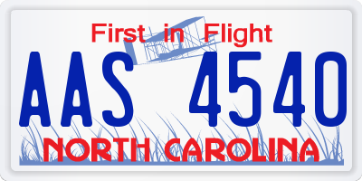 NC license plate AAS4540