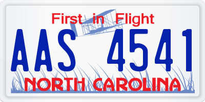 NC license plate AAS4541