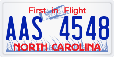 NC license plate AAS4548