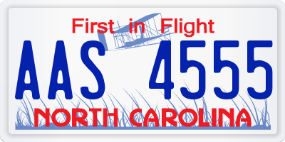 NC license plate AAS4555