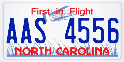 NC license plate AAS4556